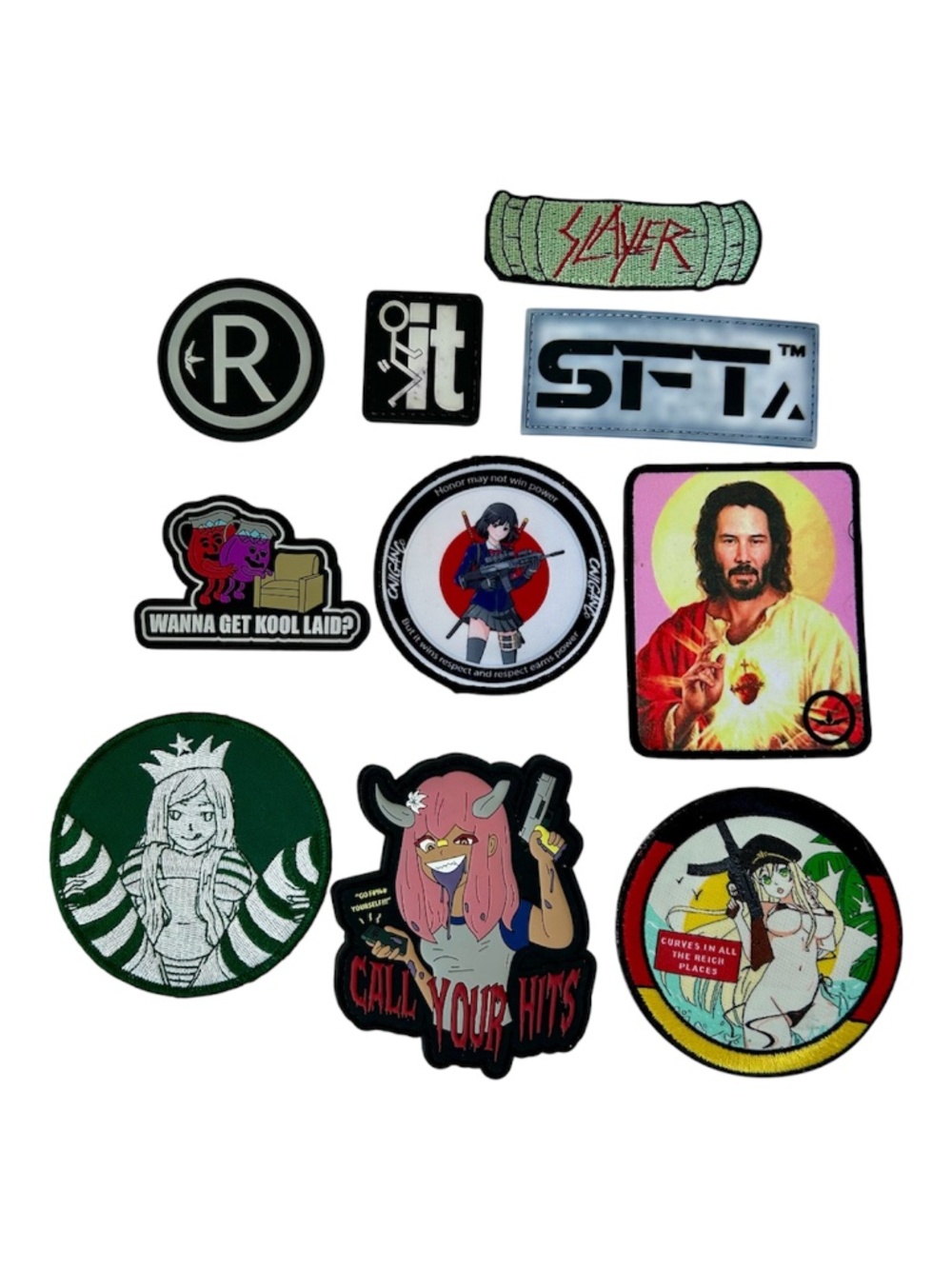 Airsoft Patches for Backpack Chest Rig Bundle of 10 Demon Slayer SFT Decorate